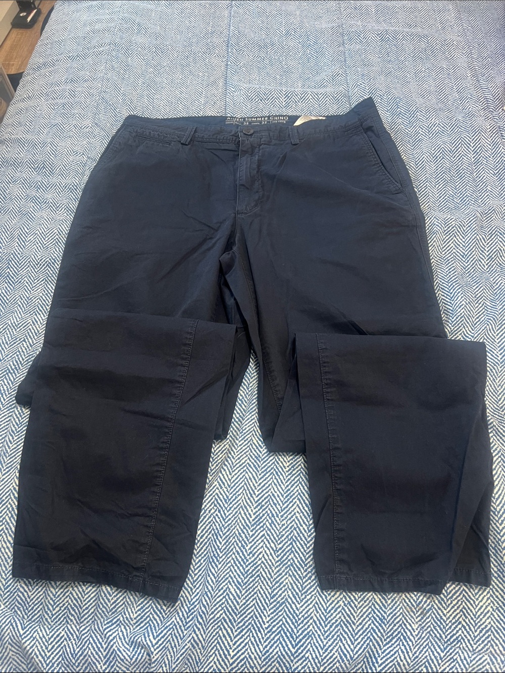 Aiden Navy Cotton Chino Pants - Classic Straight Fit